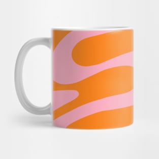 Swirly, Liquid Line Pattern in Pink and Orange Mug